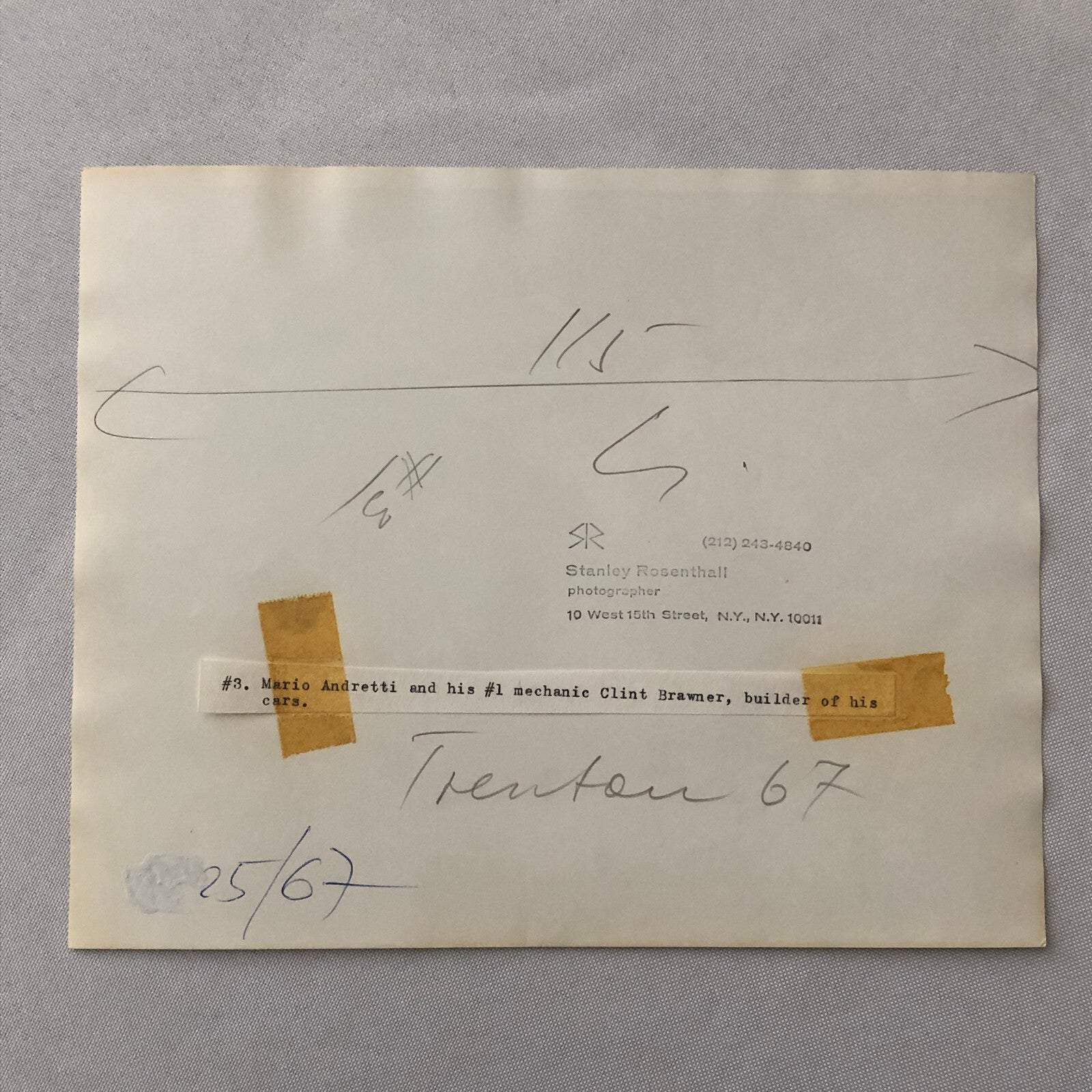 Mario Andretti Indianapolis Indy 500 Racing Photo Clint Brawner Mechanic 1967