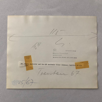 Mario Andretti Indianapolis Indy 500 Racing Photo Clint Brawner Mechanic 1967