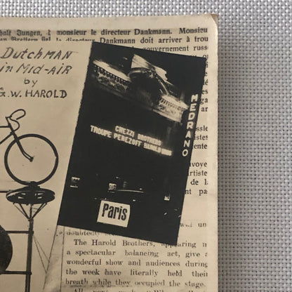 Vintage Circus Balancing Act Bicycle Bike Postcard Post Card Flying Dutchman