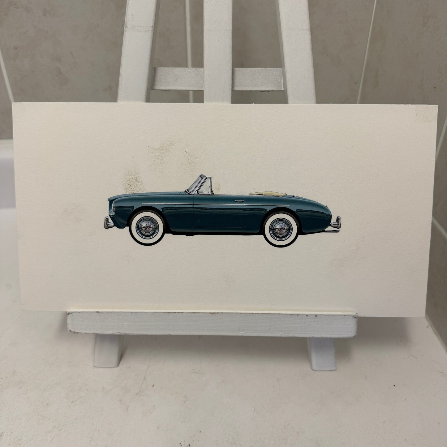 1956 Volvo P1900 Car Automobile Illustration Art Drawing Hand Drawn Robert Preis