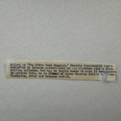 Circus Juggling Balancing Acrobat Act Photo Photograph Vintage Robin Hood