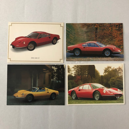 Ferrari 246 GT Dino Vintage Postcard Lot of 4 - Ferrari 246GT 246GTS 246 GTS