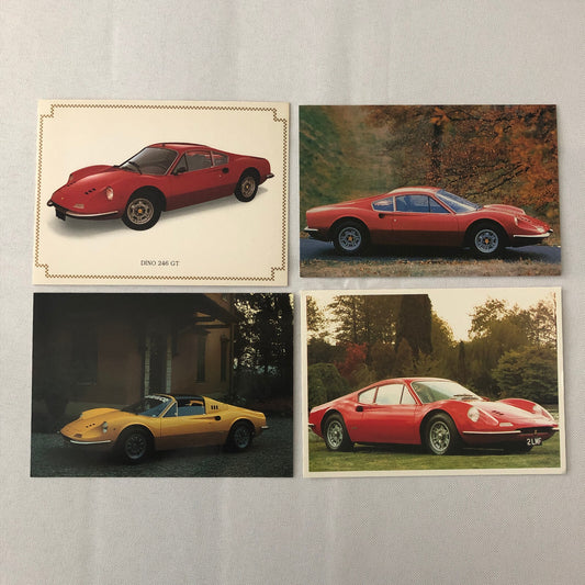 Ferrari 246 GT Dino Vintage Postcard Lot of 4 - Ferrari 246GT 246GTS 246 GTS