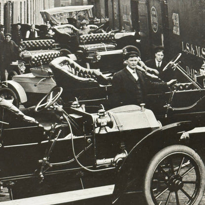 1906 Oldsmobile Car Photo Photograph Print Vintage Factory Plant Boxcar Train GM