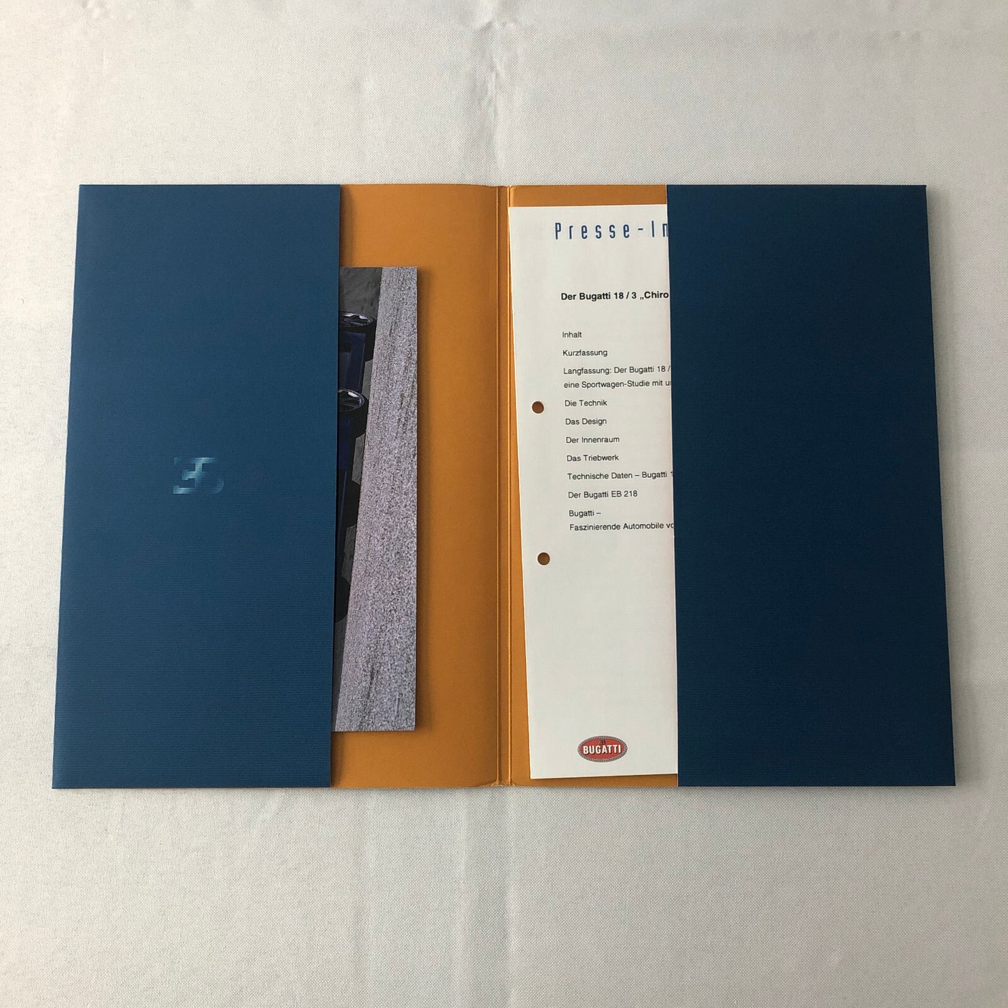 Bugatti Chiron Concept Car Press Kit Brochure Photos Bugatti GERMAN Text