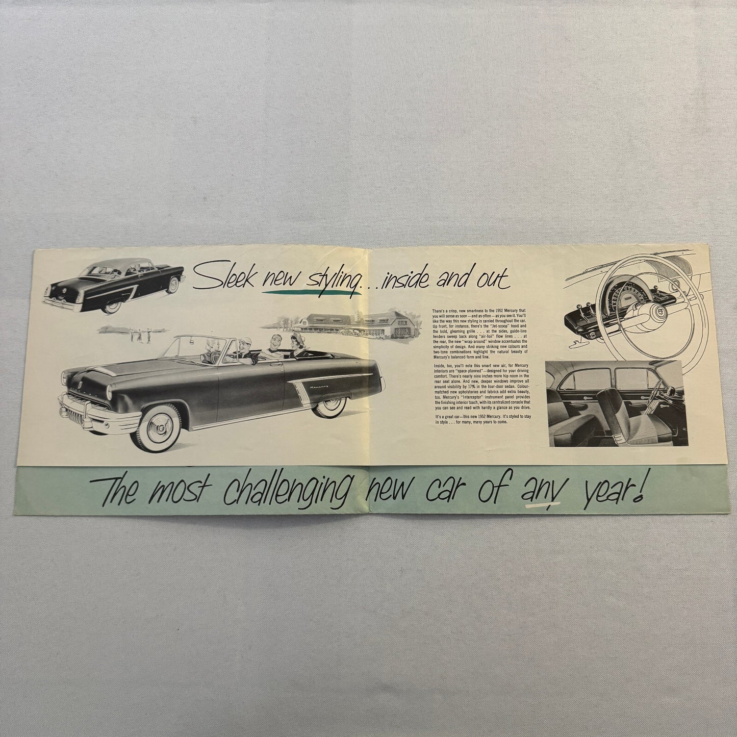 1952 Mercury Car Sales Brochure Catalog Mercury Monterey Convertible Coupe