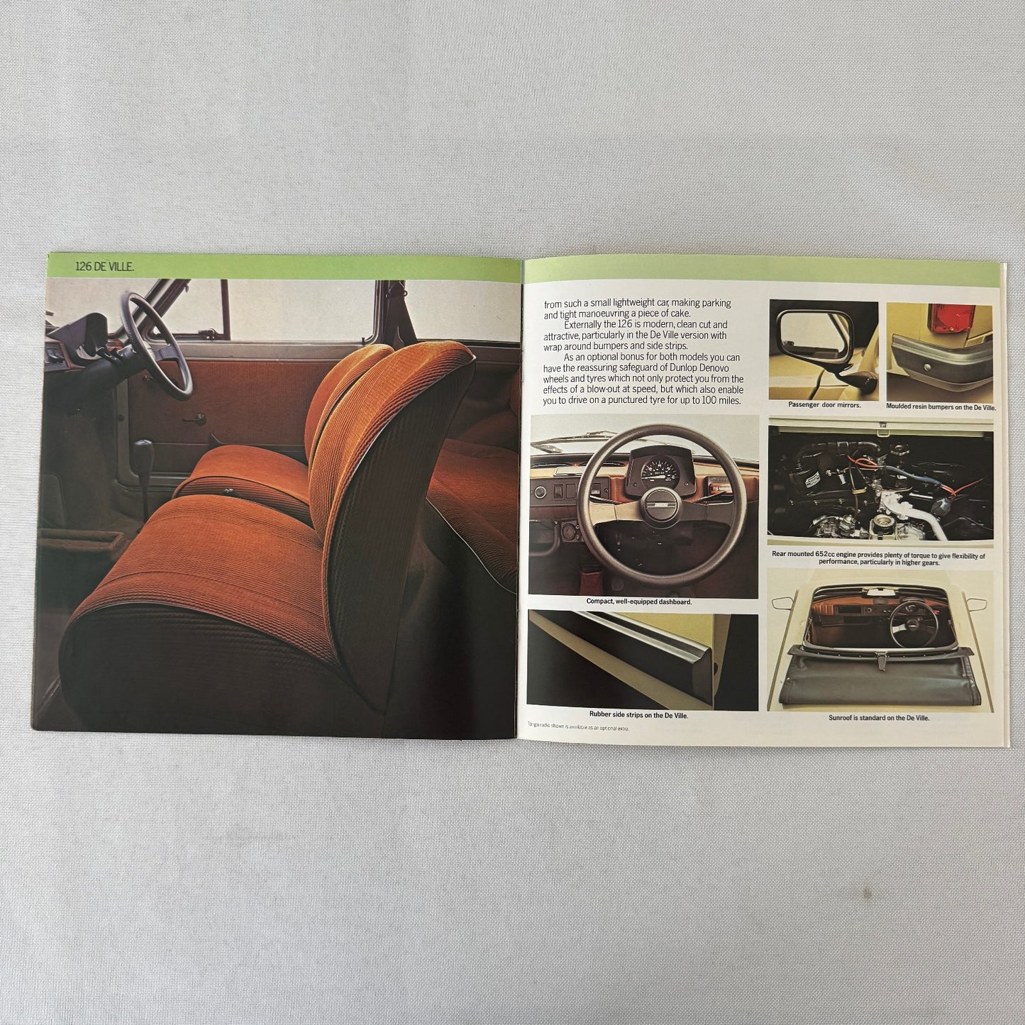 Fiat 126 Saloon and Fiat 126 DeVille Car Sales Brochure Catalog Vintage UK