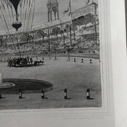 Vintage Photograph of Painting Circus Scene Horses Hot Air Balloon Photo