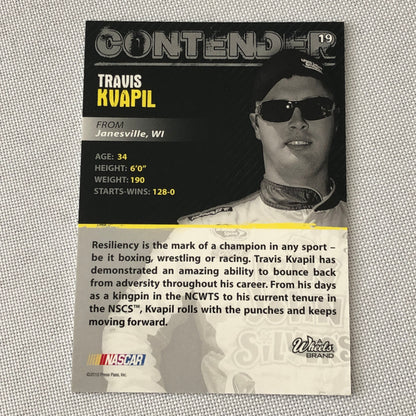 2010 Wheels Main Event Purple Parallel Nascar # 19/25 Travis Kvapil