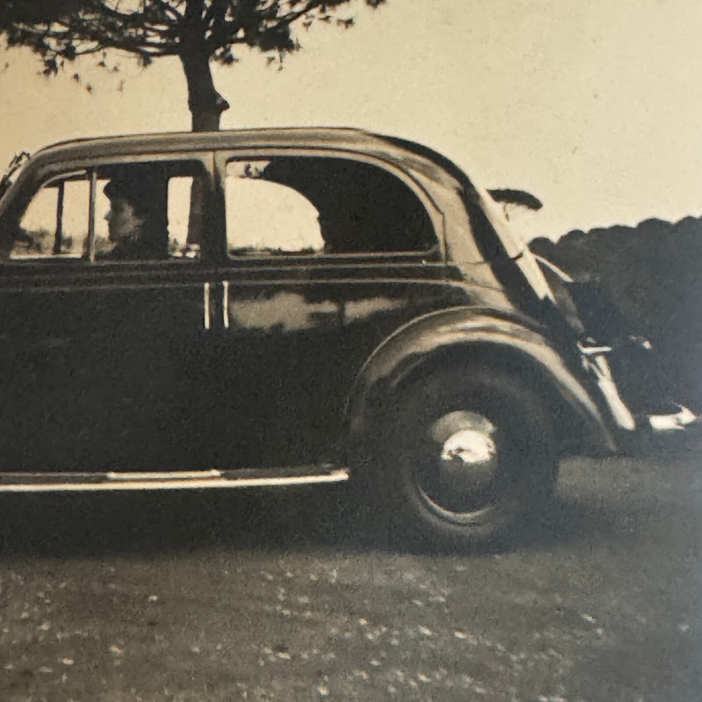 Vintage Automobile Real Photo Postcard Post Card RPPC Woman with Car 1940