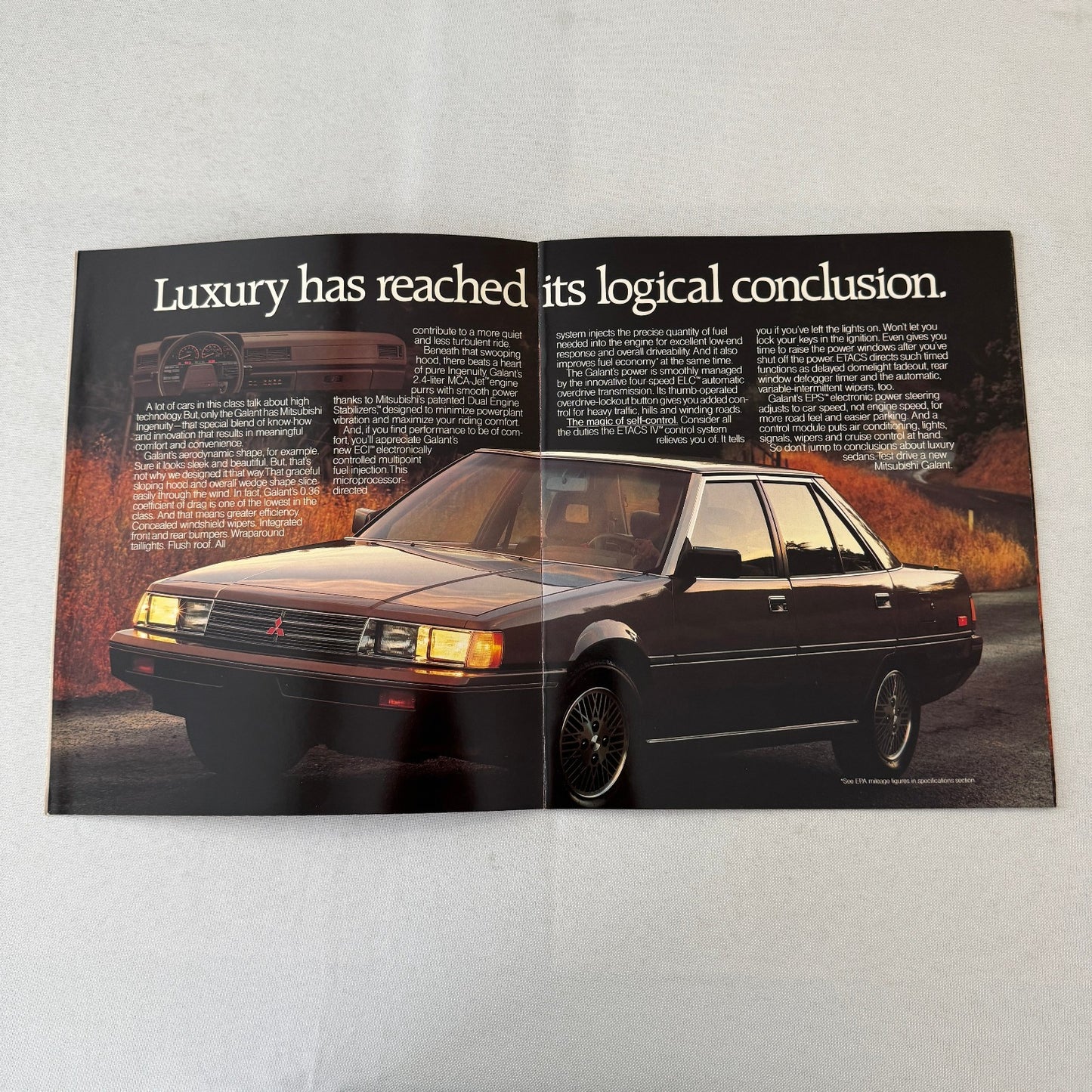 1986 Mitsubishi Galant Car Sales Brochure Catalog Advertising
