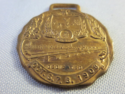 1908 Bulkeley Bridge Hartford County Connecticut Commemerative Medal Badge 