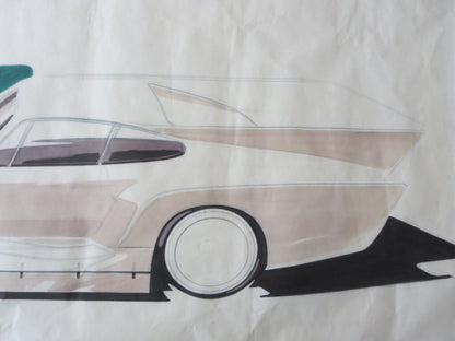Porsche 935 Kremer Racing Design Sketch Drawing Art NOTTRODT Vintage 1970s