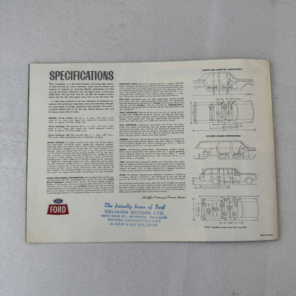 1963 Ford Fairlane Car Sales Brochure Catalog Canadian Fairlane 500 Wagon +