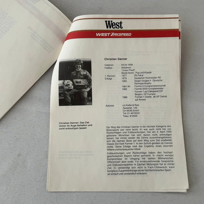 1987 West Zakspeed Racing Team Press Kit Photos Slides Martin Brundle GERMAN