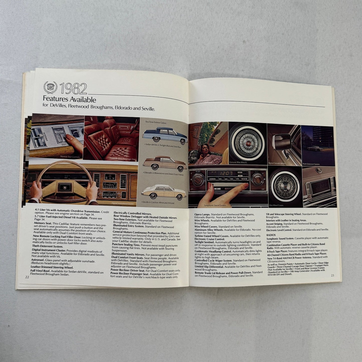 1982 Cadillac Car Sales Brochure Catalog Fleetwood Brougham Eldorado DeVille
