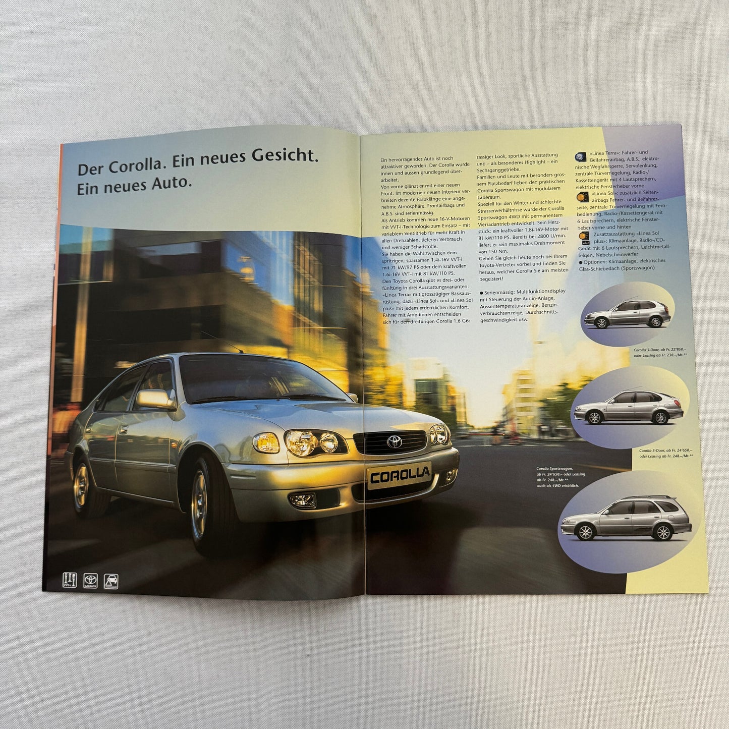 2000 Toyota Car Sales Brochure Catalog MR2 Celica Previa Landcruiser GERMAN TEXT
