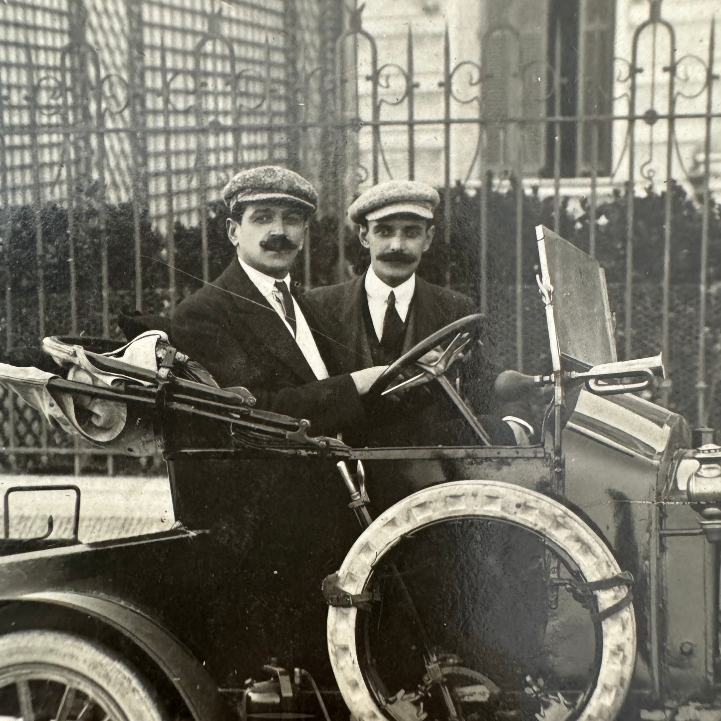 Men with Early Car Automobile Nice France 1921 Vintage Photo Photograph Print