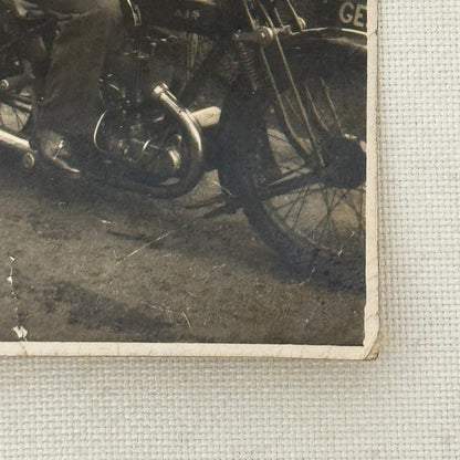Vintage Photograph Photo Man on Motorcycle Bike