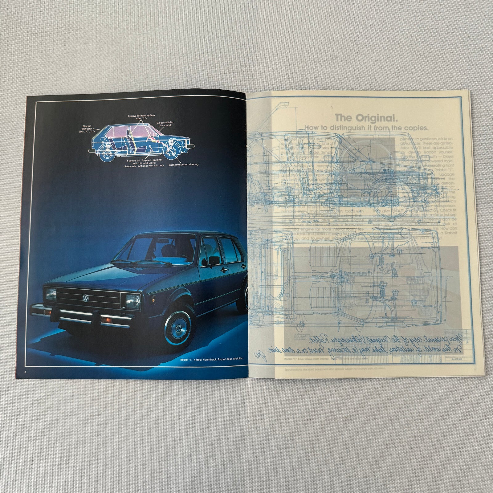 1980 Volkswagen VW Rabbit Car Sales Brochure Catalog Coupe Sedan Convertible