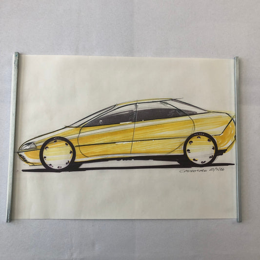 Car Styling Concept Illustration Art Drawing Sketch Vintage Signed 1986