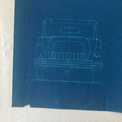 1929 Coachbuilder Car Design Blueprint Rendering Blue Print Sedan Body Style