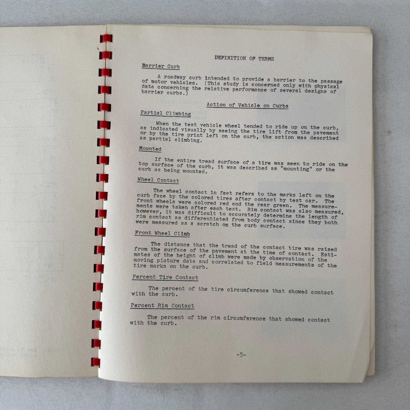 1953 California Civil Engineering Road Construction Report Curb Test Automobile