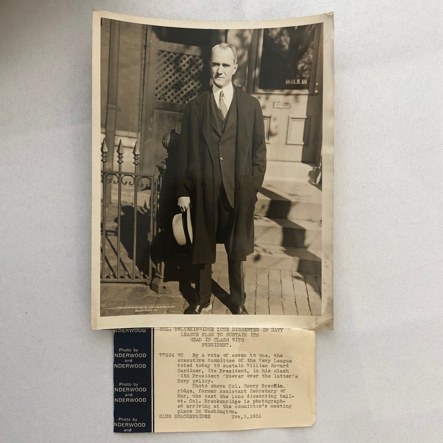 Press Photo Photograph Navy League Against President Herbert Hoover 1931