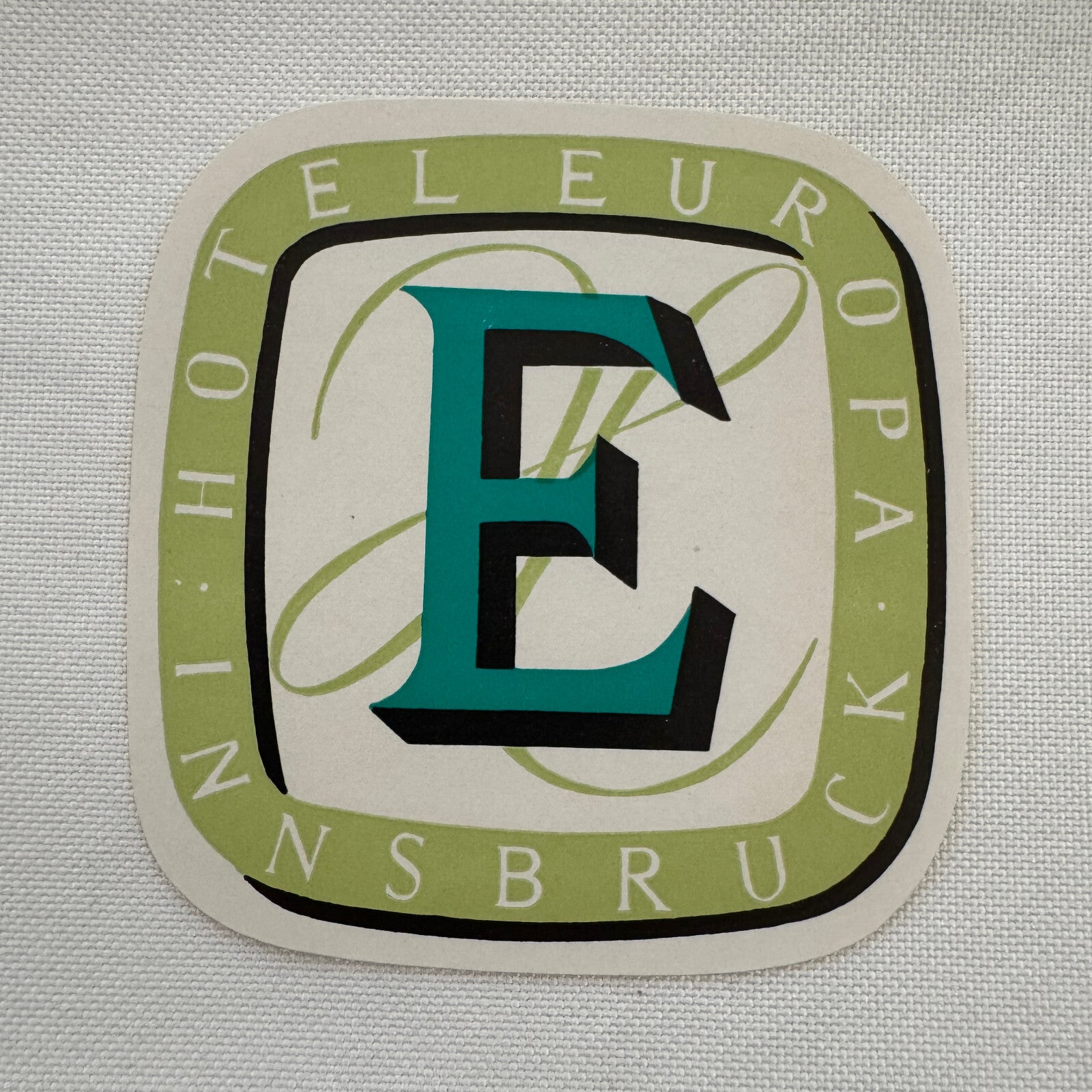 Vintage Travel Luggage Label Hotel Europa Innsbruck Austria