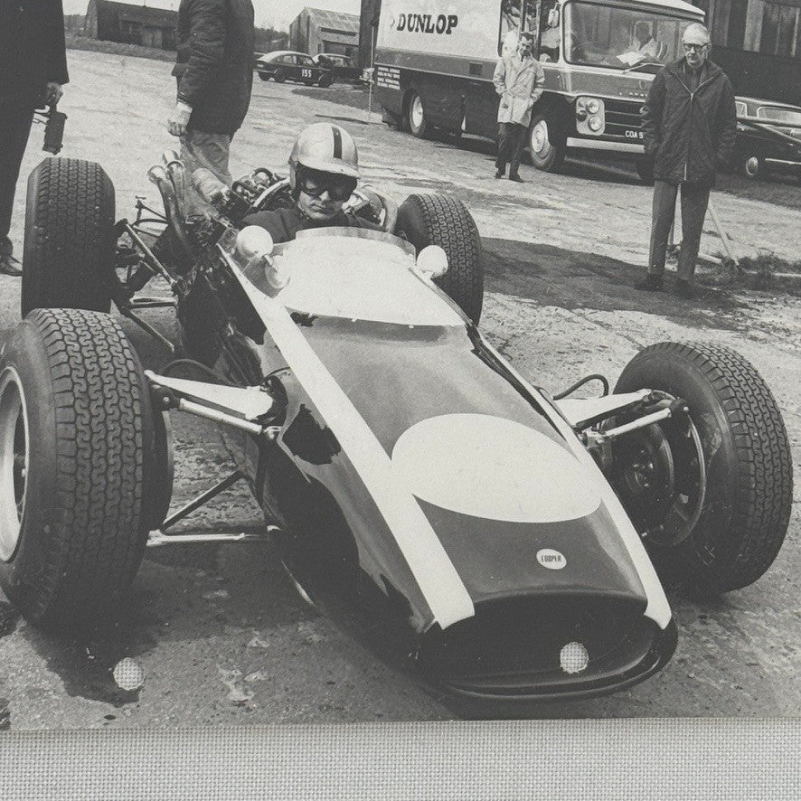 Vintage Racing Photograph John Cooper Maserati Car Ray Salvadori Driver Photo