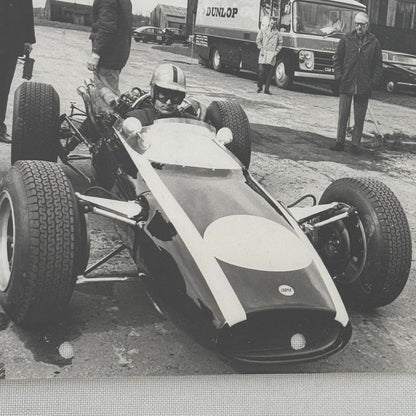 Vintage Racing Photograph John Cooper Maserati Car Ray Salvadori Driver Photo