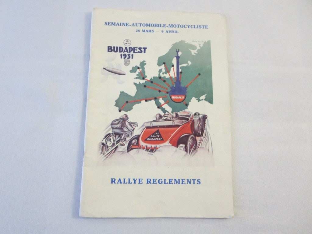 1931 KNAC Budapest Car & Motorcycle Rally Rallye Rules Book FRENCH Text