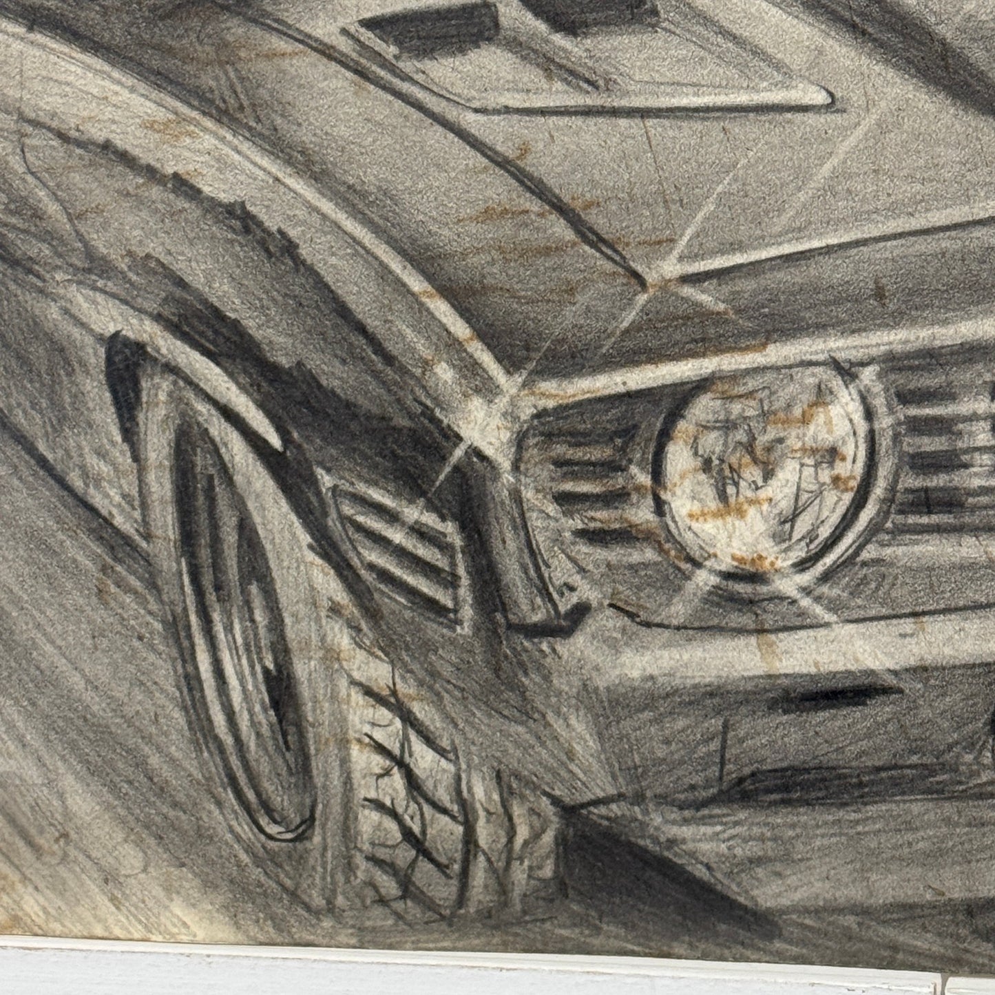 Chevrolet Camaro Vintage Car Illustration Drawing Sketch Original Art Signed