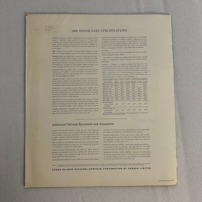 1960 Dodge Dart Car Sales Brochure Catalog Vintage Phoenix Pioneer Seneca