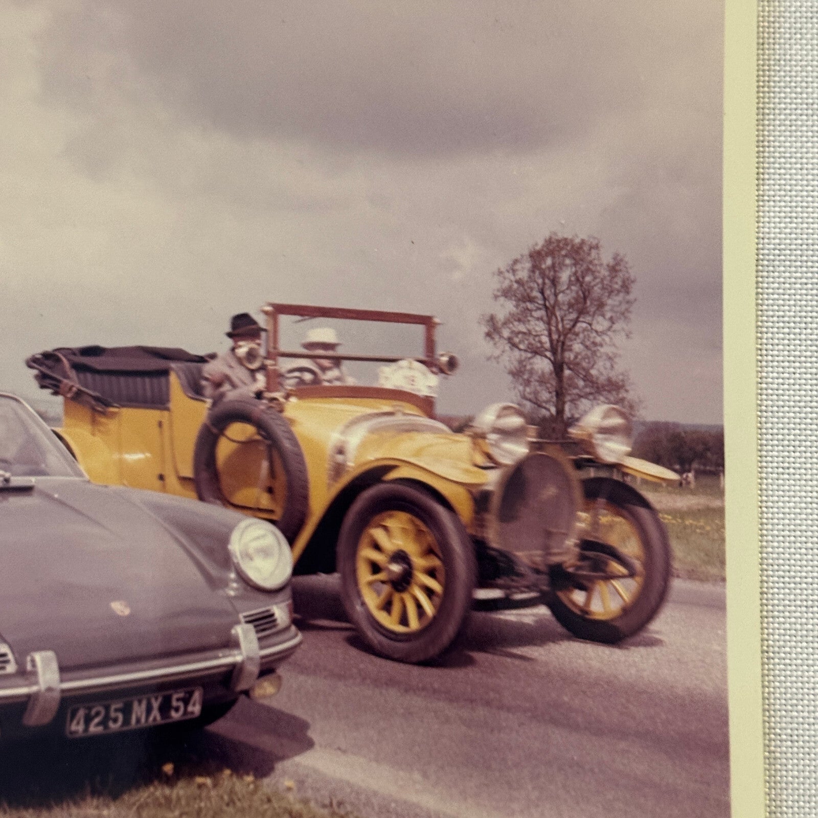 Vintage Porsche 911 with Anique Car Automobile Photo Photograph Print