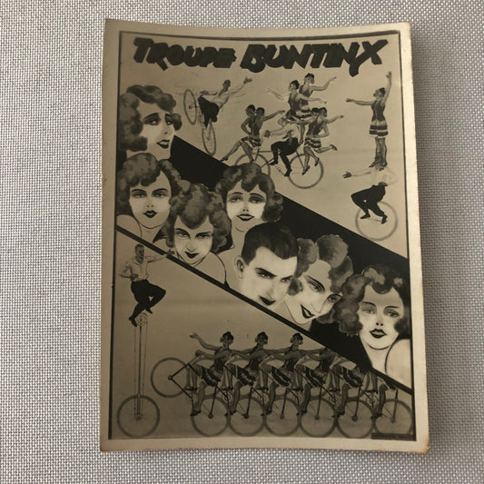Vintage Circus Balancing Act Bicycle Bike Postcard Post Card Troupe Buntinx