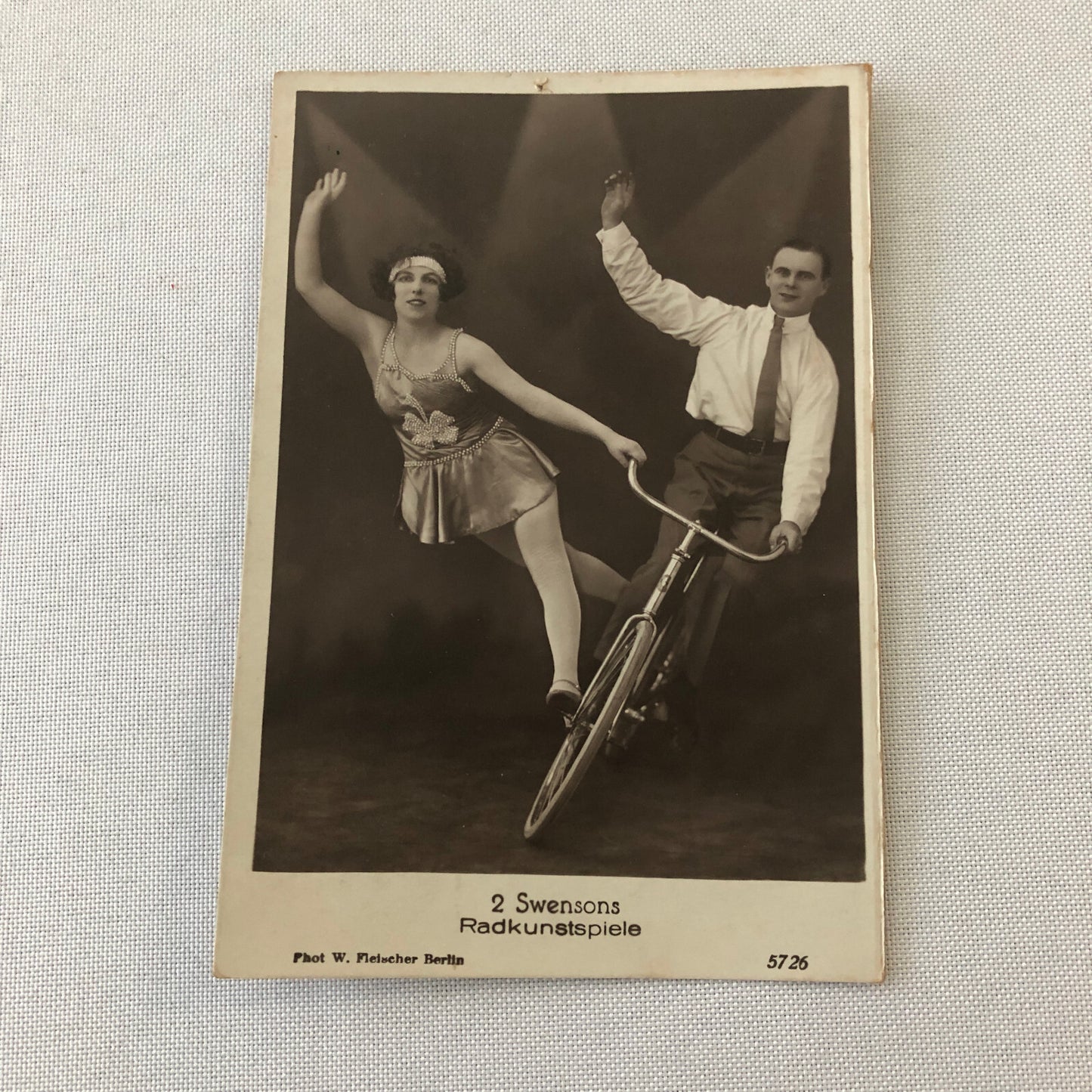 Circus Performer Balancing Act on Bicycle Photo Photograph Berlin Germany