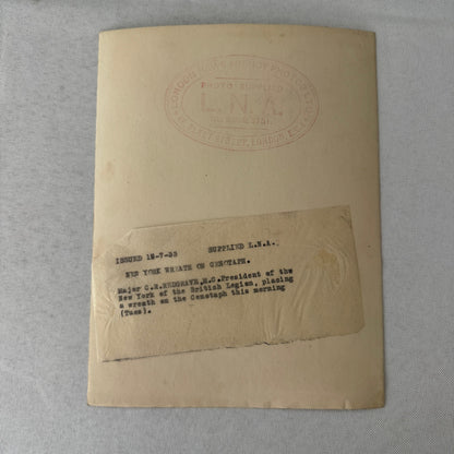 Military Memorial Press Photo Photograph 1933 New York British Legion President