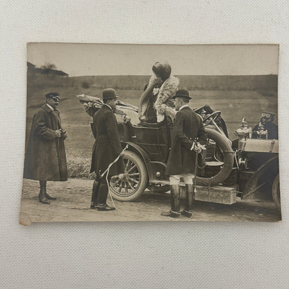 Antique Car Automobile Women Italian Real Photo Postcard RPPC Photograph