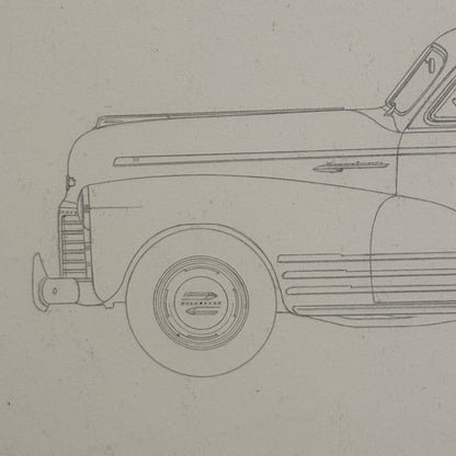 1942 Chevrolet Fleetline Aerosedan Illustration Art Drawing Hand Drawn