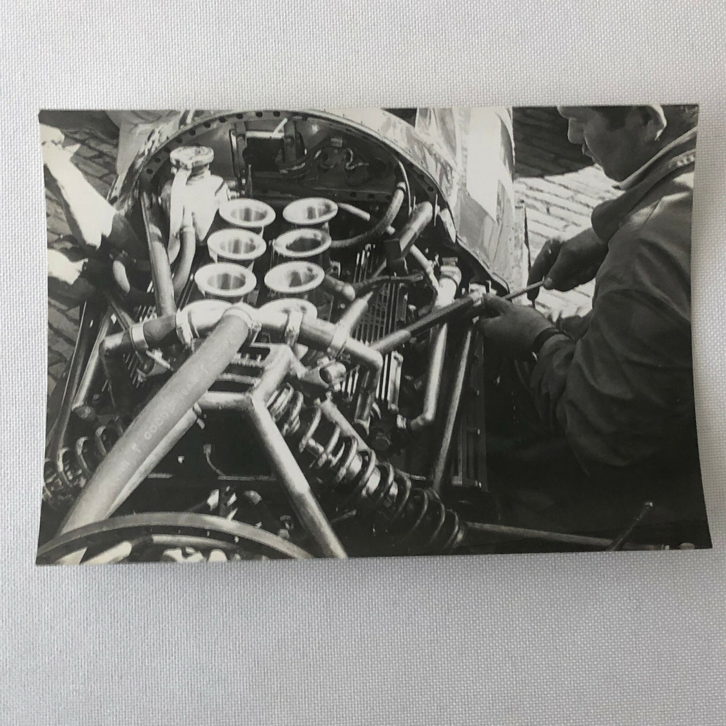 Vintage Racing Car Engine Photo Photograph Print Motorsport
