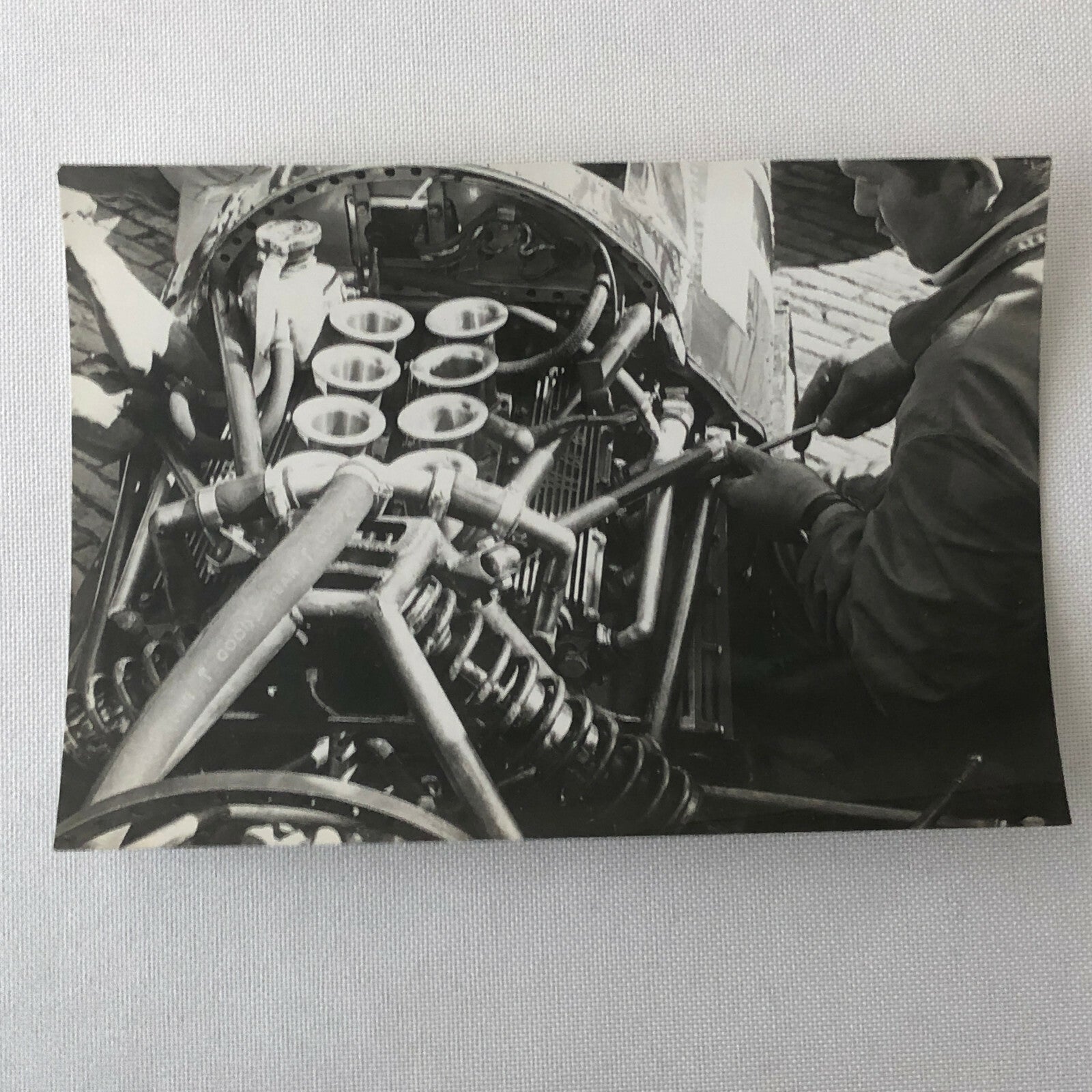 Vintage Racing Car Engine Photo Photograph Print Motorsport