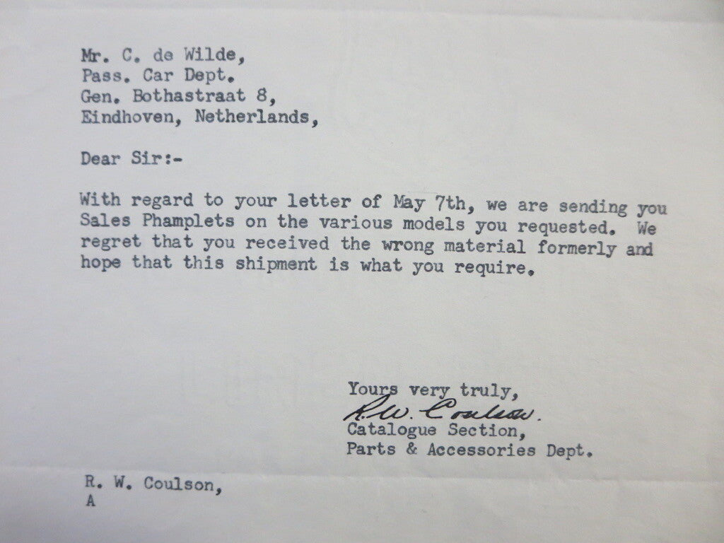 1953 General Motors of Canada Letter Letterhead GM - Chevrolet Oldsmobile +