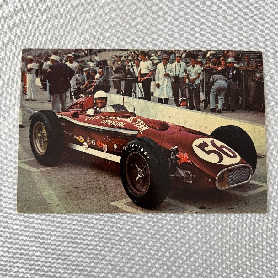 Vintage Indy Racing Postcard Fred Agbashian Motorport Driver Post Card
