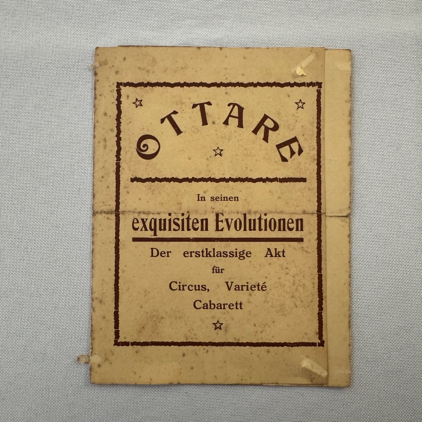 Circus Juggling Balancing Acrobat Act Ottare Vintage Brochure Advertising