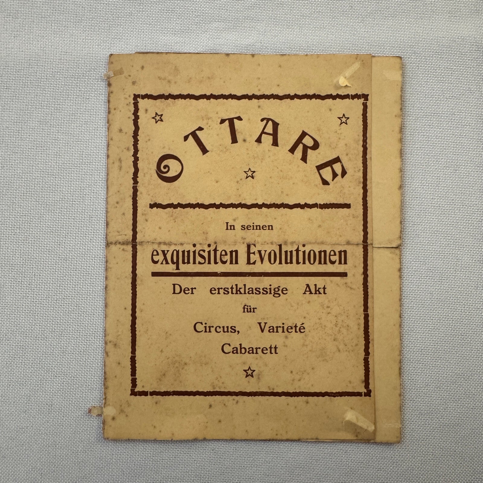 Circus Juggling Balancing Acrobat Act Ottare Vintage Brochure Advertising