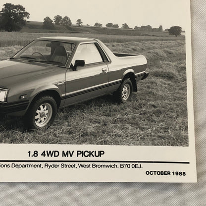 1988 1989 Subaru 4WD MV Pickup Factory Press Photo Photograph Print UK