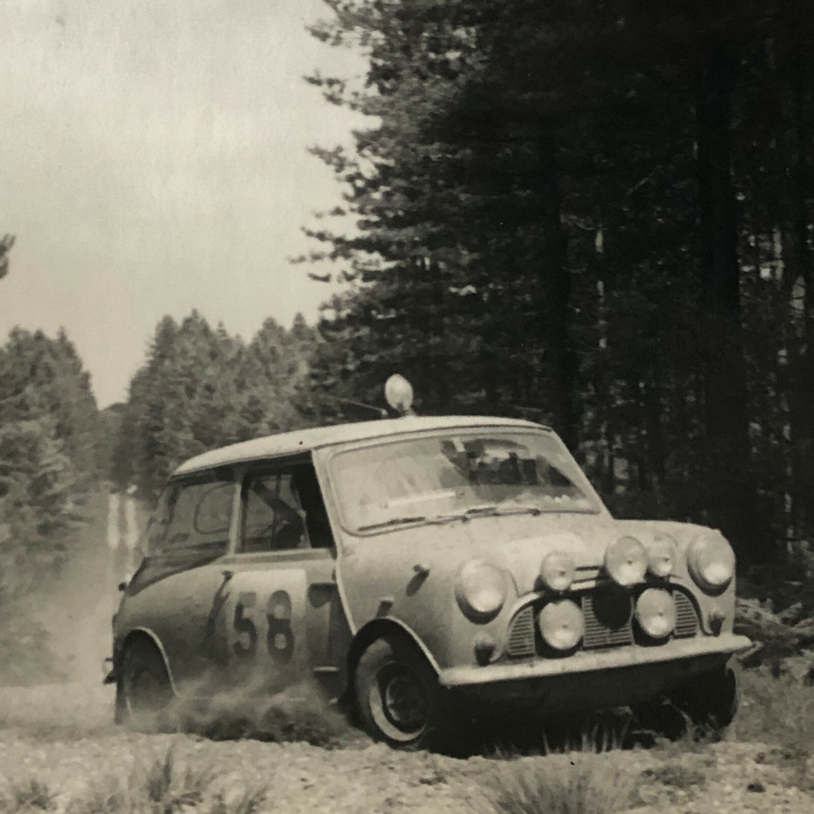 Vintage MINI Racing Car Photo Photograph Print - Rally Rallye Car ? 