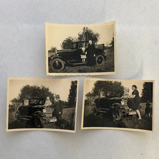 Vintage Photo Photograph Opel Car Automobile People Baby Lot of 3 - Tag AL22SM2