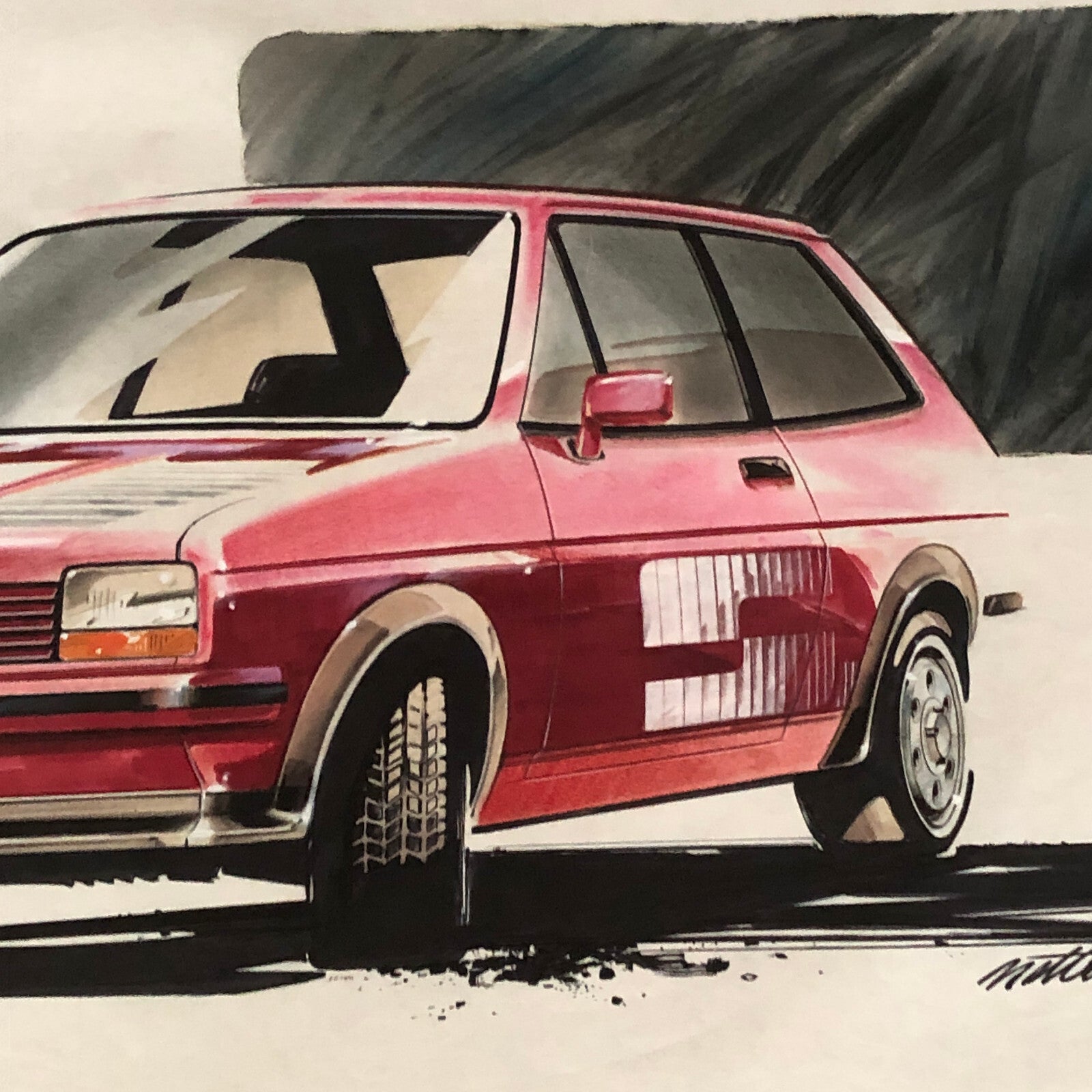 Car Styling Concept Illustration Art Drawing Sketch NOTTRODT Ford Fiesta S MK1